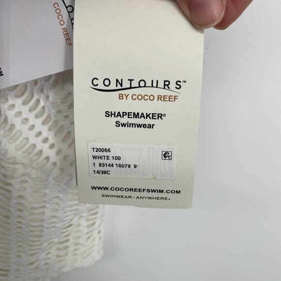 Countors Swimsuit Women 14 White Eyelet Lace Crochet Vacation One Piece Nautical - Picture 8 of 12